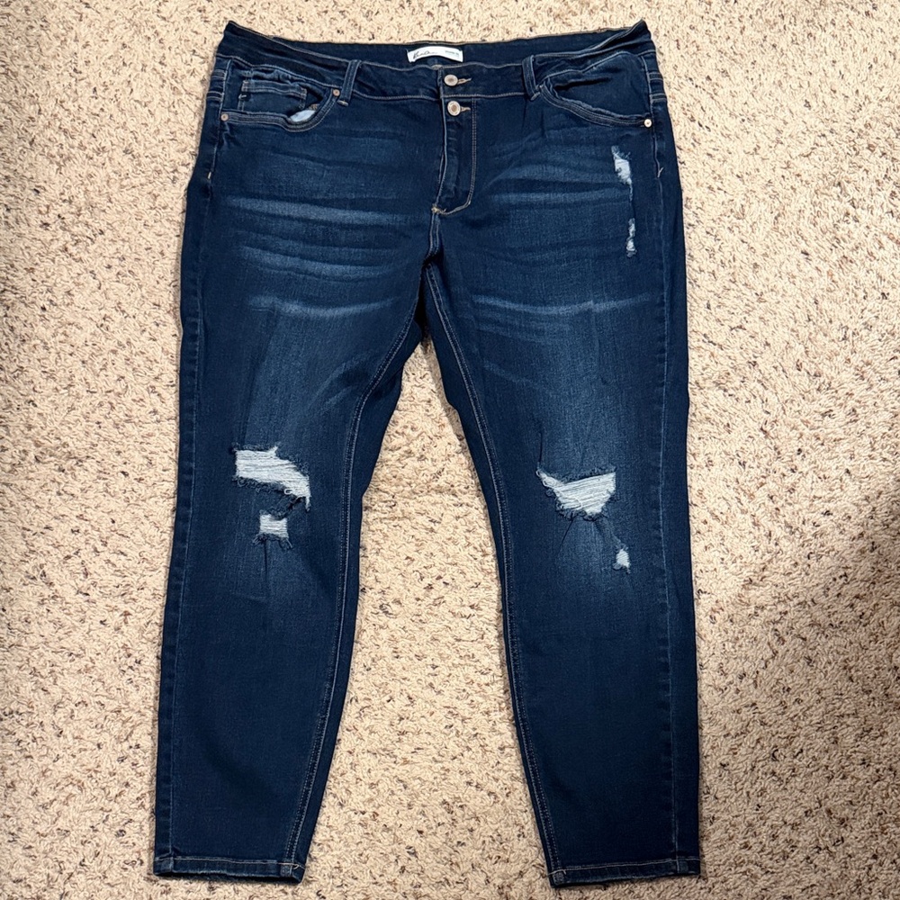KanCan Dark Blue Distressed Skinny Jeans